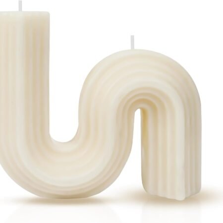 7inches Large S Shaped Aesthetic Candle Soy Wax Geometric Shaped Candles Art Minimalist Candle Trendy Decor Candles for Bedroom Wedding Party Birthday