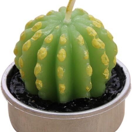 Green Cactus Shaped Candle Xmas Simulation Plant Tea Light