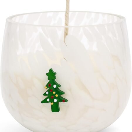 Christmas Tree-Shaped Glass Candle – 9 oz Vanilla-Scented Soy Wax (Suitable for Autumn)