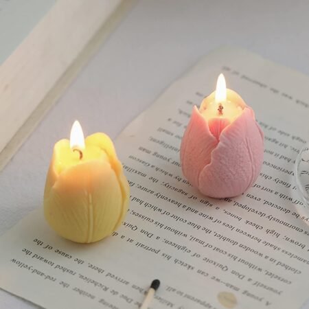 Scented Candles,2 Pack Tulip Flower Bud Shape Floral Candles Gift for Women