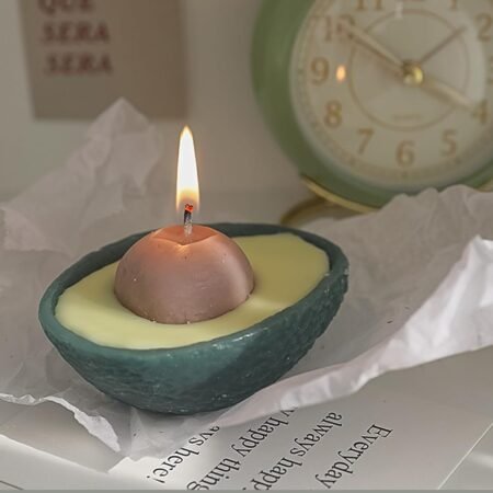 Avocado Shaped Scented Candle,90G Aroma Soy Wax Decorative Candle for Table Photo Prop Birthday Gift,Prefect for Meditation Stress Relief Mood Boosting Bath