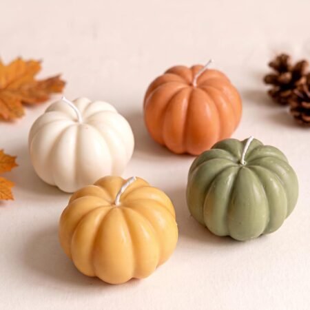 4 Pcs Pumpkin Soy Candle Halloween Fall Scented Tealight 1.77x2.56"