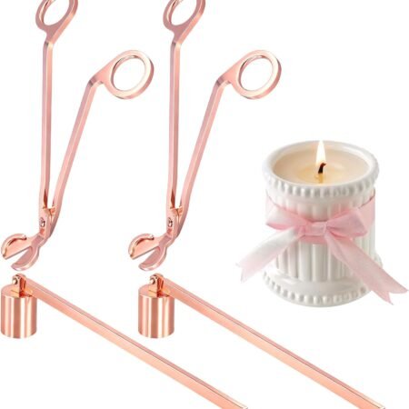 Candle Snuffer and Wick Trimmer Set of 4, Rose Gold