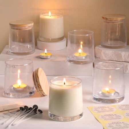 9.5oz Candle Jars, 12Pack Clear Candle Jars for Candle Making for DIY