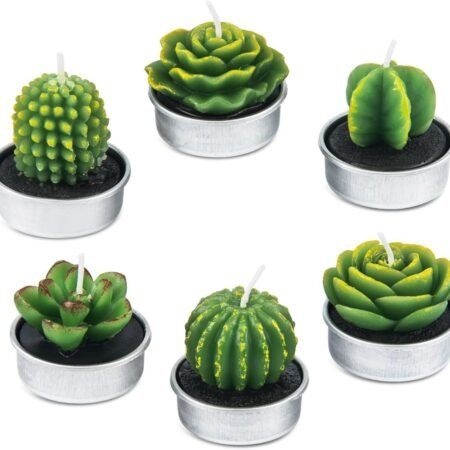 Handmade Cactus Tealight Candles (6 Pcs)