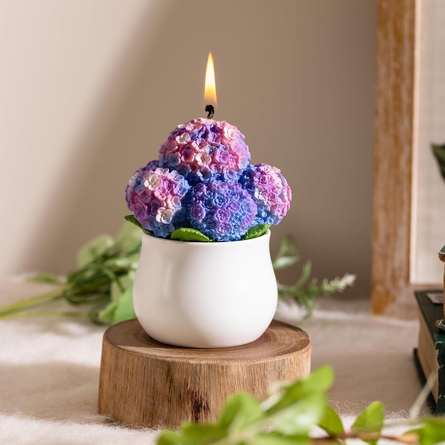 Hydrangea Potting Scented Vegetable Wax Candle Home Decora for Mother's Day - Image 2