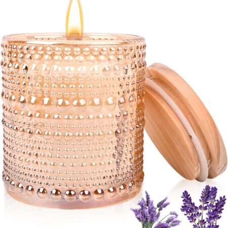 Lavender Candle, Candles for Home Scented, Luxury Jar Candles for Women, Fresh Lavender Scented Candles, Aromatherapy Candles for Relaxation, Natural Soy Wax Candles, 6 oz 40 Hours