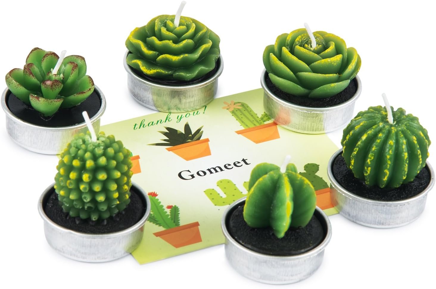 Handmade Cactus Tealight Candles (6 Pcs) - Image 2