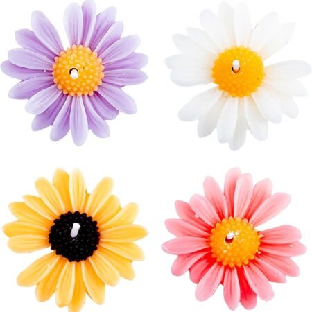 Chamomile Flower Shaped Scented Candles Set of 4 Soy Wax Floral