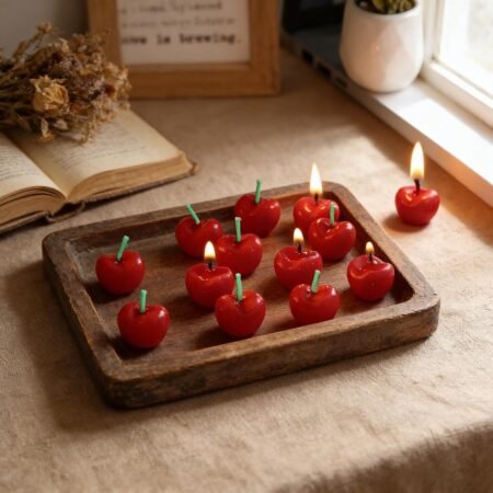 15 Pcs Cherry Birthday Candles, Fruit Shaped Cherry Candles for Cake, Decorations for Wedding Birthday Party Cupcake Topper Supplies