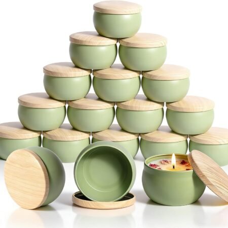 Candle Jars for Making Candles, 16PCS Candle Jars with Lids, 2.5oz Empty Candle Tins, Metal Small Tins with Lids, Bulk Tin Containers, Candle Making Jars for Candle Making, Storage, Small Plants