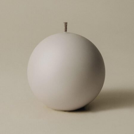 Sphere Candle - Beautiful Handmade Pillar Soy Wax Elegant Aesthetic Candle Housewarming Gift Home Room Shelf Decor Idea (Light Beige, Small)